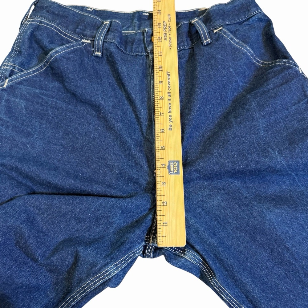 VTG Carhartt B95 Carpenter Jeans USA Made Dark Wash Denim 30x32 RN14806 (32x34) - Picture 7 of 11